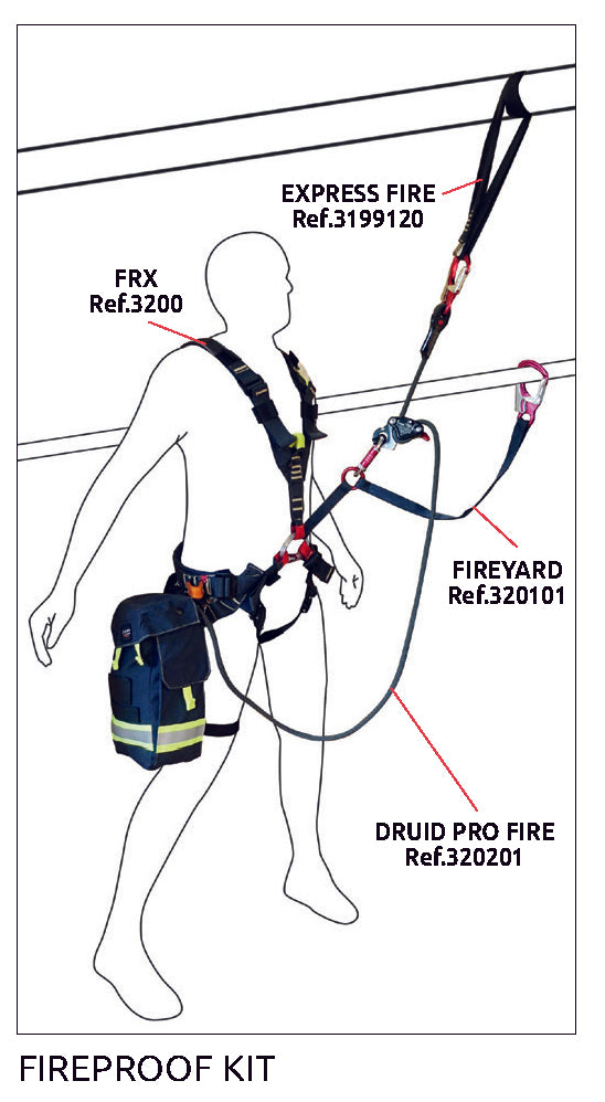 Druid Pro Fire - Flammfestes Abseil-Set/Rettungssystem