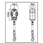 HELIXON-S Stahldrahtsein, Höhensicherungsgerät mit automatischen Rückzug, für vertikalen und horizontalen Gebrauch